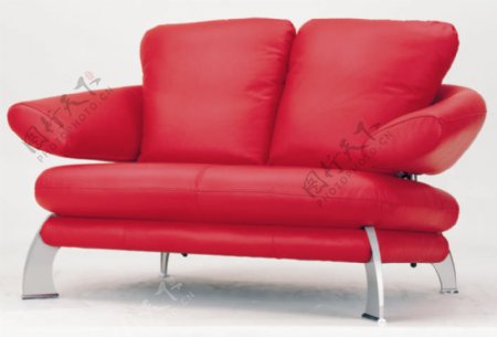 欧洲风格的现代红双座位沙发