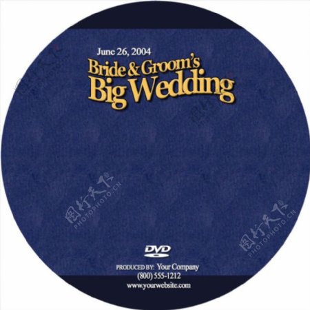 婚庆DVD光盘封面标签模板PSD素材