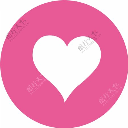 粉色背景心型图标