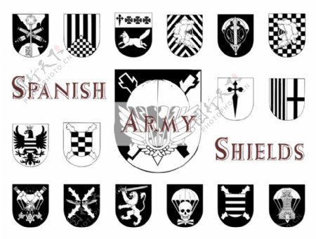 西班牙军队的盾牌的字体