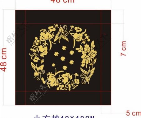 绣花方枕图图片