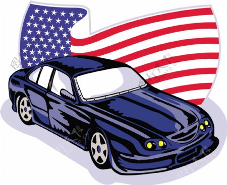 美国的福特GT肌肉车的标志