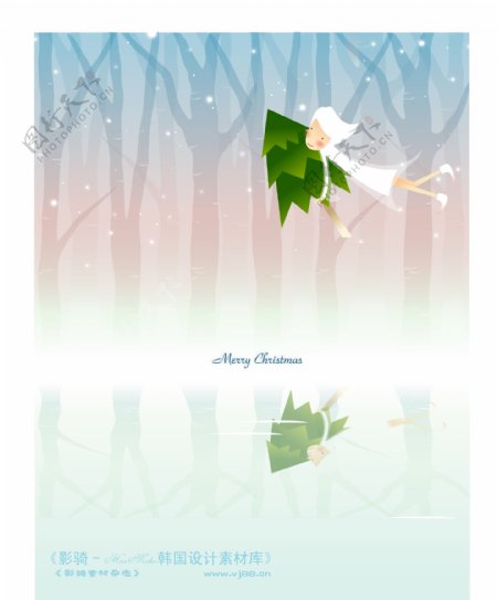 卡通冬季主题插画矢量素材矢量图片HanMaker韩国设计素材库