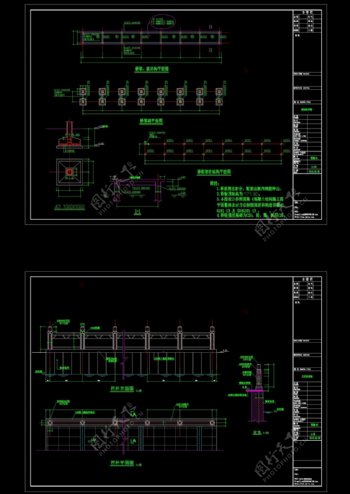 桥图石栏杆图cad图纸
