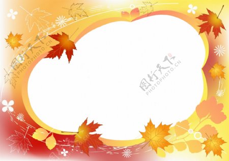 矢量秋季精美树叶边框素材
