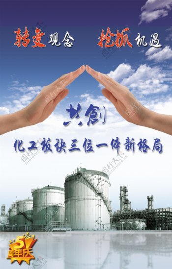 化工行业五周年庆海报设计