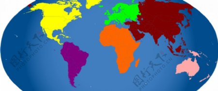 世界上的彩色地图矢量插图