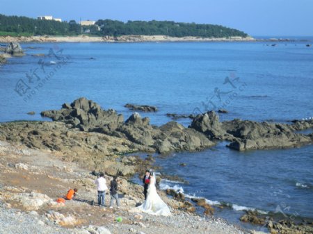 大连渤海湾海滩图片