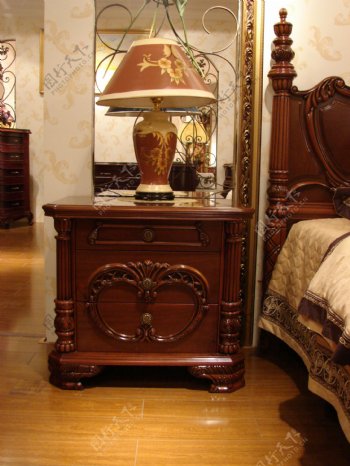 经典欧式家具床头柜图片