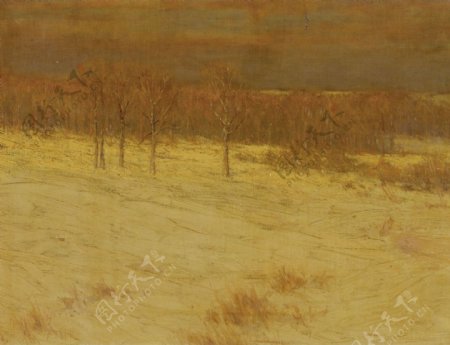 CharlesWarrenEatonSnowCoveredFields1895画家风景画静物油画建筑油画装饰画
