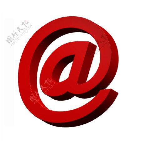 电子邮件的标志从红色字母集白色隔离