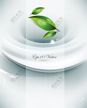 华丽的动态绿色叶子背景矢量素材03矢量素材