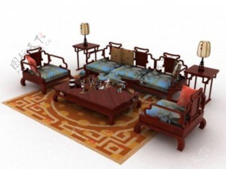 中式沙发集模型
