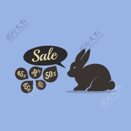 印花矢量图可爱卡通动物兔子文字免费素材
