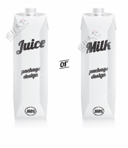 牛奶饮料包装盒矢量设计模板