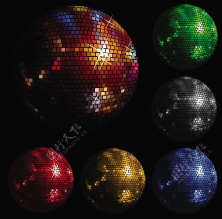 迪斯科舞厅的水晶球矢量素材