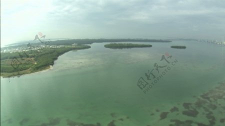 海洋与岛屿海岸空中拍摄的迈阿密证券的录像