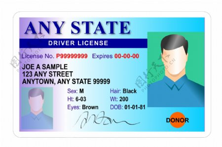 通用的雄州的驾驶执照