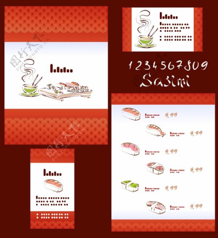 日本料理插画矢量素材01