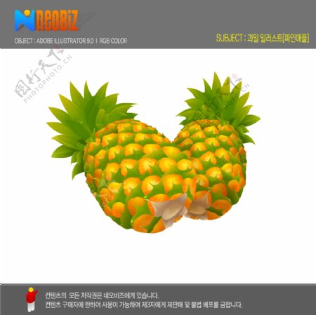 韩国矢量水果菠萝图片