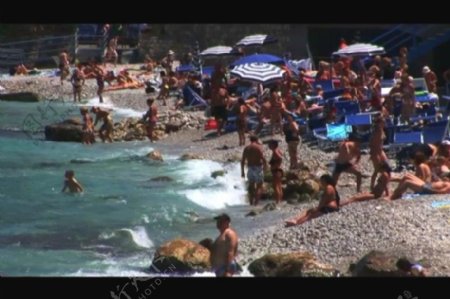 海滨浴场风景视频