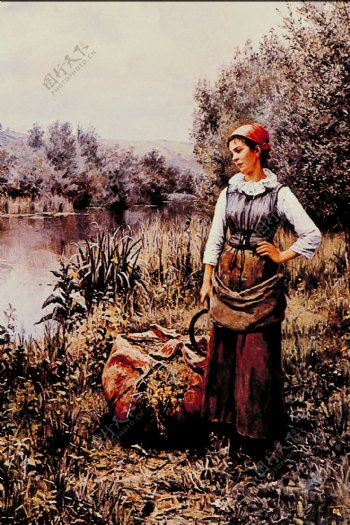 油画农动妇女图片