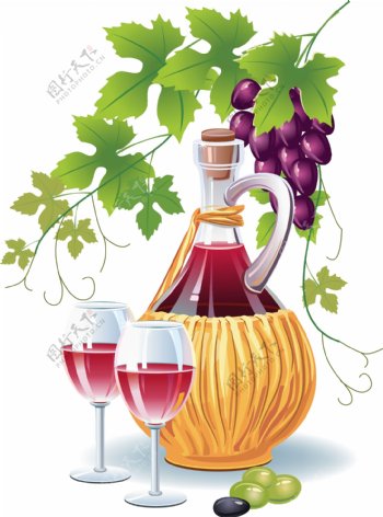 复古的葡萄酒和食品设计矢量图01