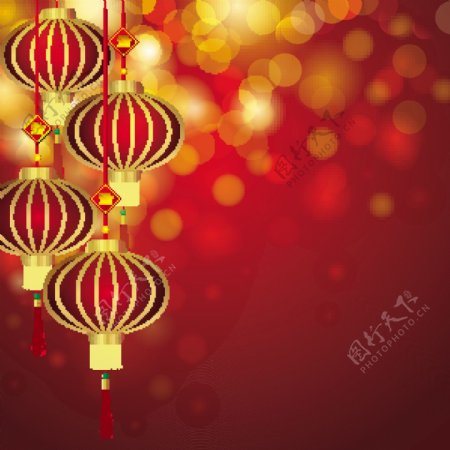 中国风春节灯笼矢量素材