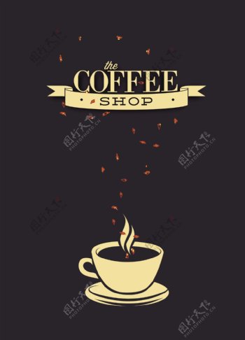 咖啡海报背景矢量素图片