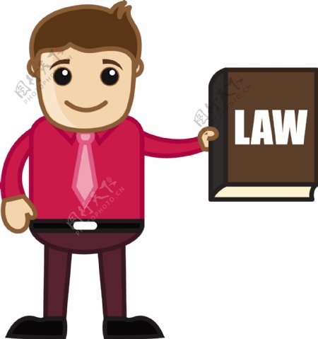 显示本法律书知道法律业务的卡通