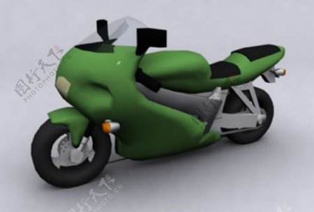 绿色摩托跑车图片