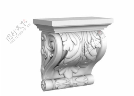 欧式石膏雕花角线柱头3D模型