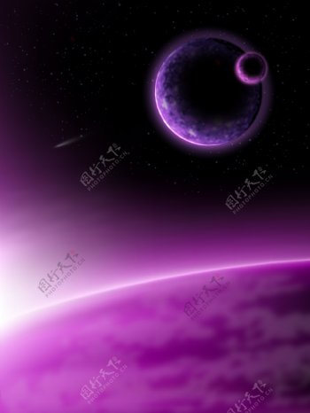 紫色星球背景矢量素材