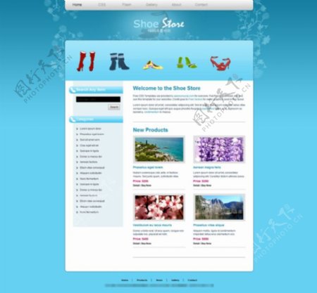 品牌鞋店divcss网页模版