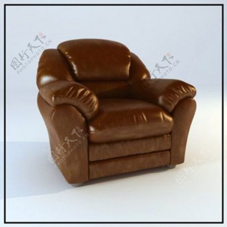 皮革棕单人沙发欧式家具欧洲