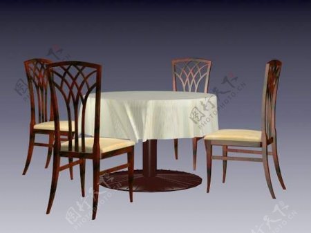 欧式桌椅3d模型家具图片素材4