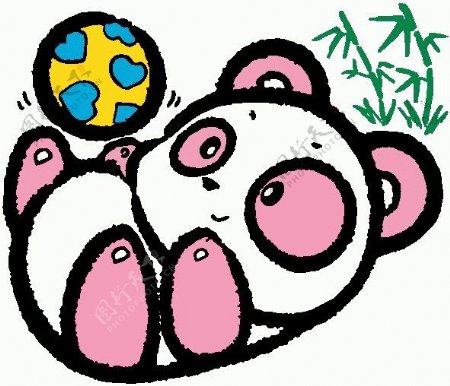 位图卡通动物熊猫竹子可爱卡通免费素材