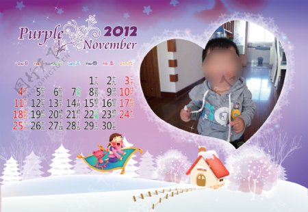 2012新年快乐儿童台历PSD模