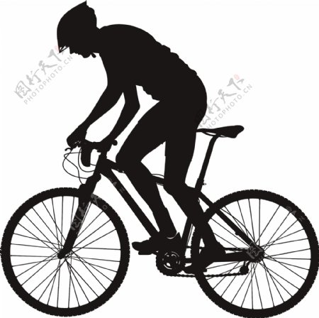 骑自行车的剪影