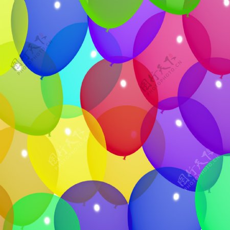 节日的彩色气球在空中的生日或周年庆典