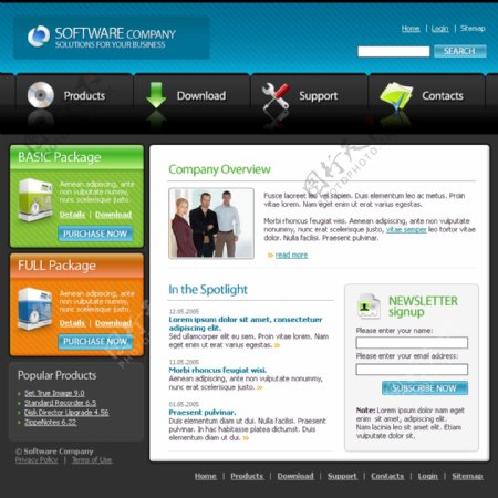软件销售网站网页模板图片