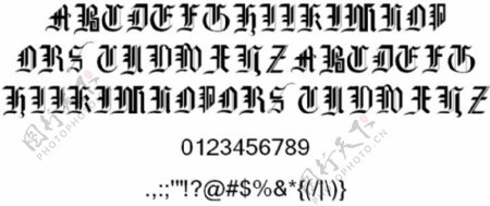 哥特式的直面第十六C.字体