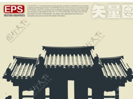中国古典建筑剪影图片