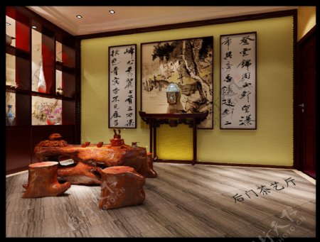 中式别墅禅意清雅茶室图片
