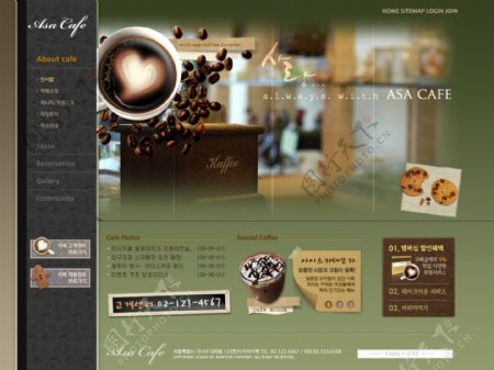 韩国棕色绝色系列网页模板2图片