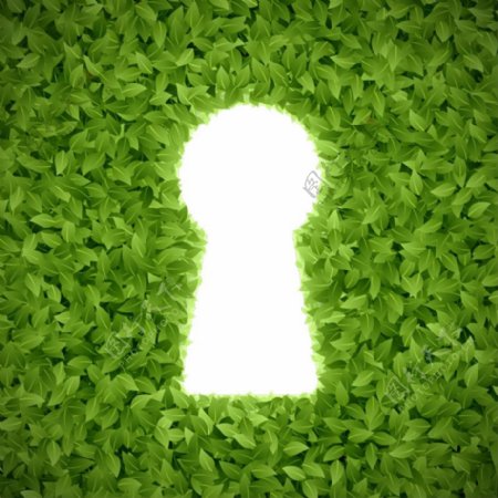 绿叶锁孔设计矢量素材