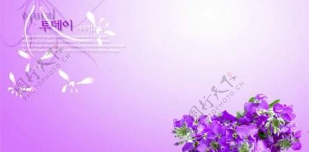 紫色浪漫婚纱相册PSD素材