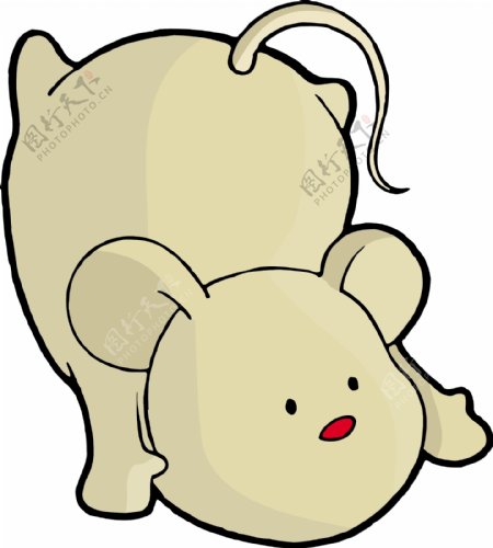 印花矢量图动物胖老鼠可爱卡通色彩免费素材