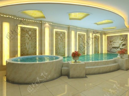 酒店浴场模型