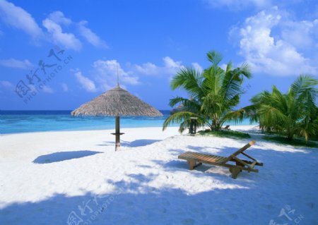 海滩风景马尔代夫图片